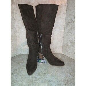 Universal Thread Junie Knee High Boots Women Sz 7 Faux Suede Fashion Casual